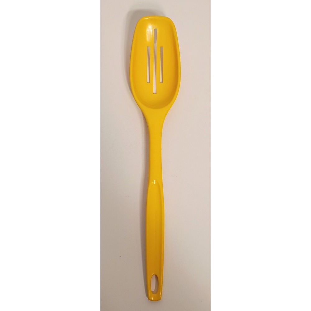 Vintage FOLEY Nylon Slotted Serving Spoon 11" Bright Yellow MCM Retro Kitchen